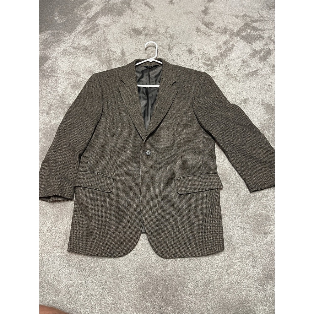Jos. A. Bank Mens Wool Sport Coat Blazer Brown Herringbone Tweed 2 Button 40S